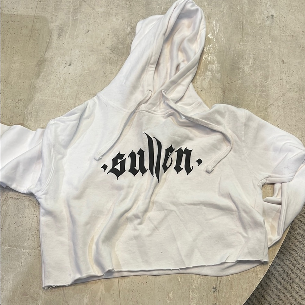 Sullen White Cropped Hoodie